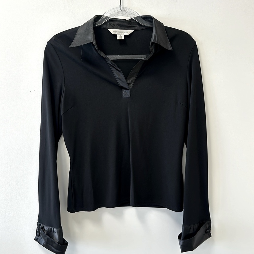 🎉HP🎉 Petite Sophisticate • Black Chic Top • Sz MP • Vintage